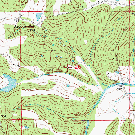 Topographic Map of Cedar Grove School, MO