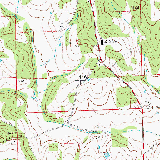 Topographic Map of Excelsior School, MO