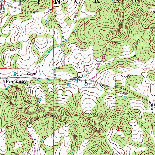 Topographic Map of Smith Creek School (historical), MO