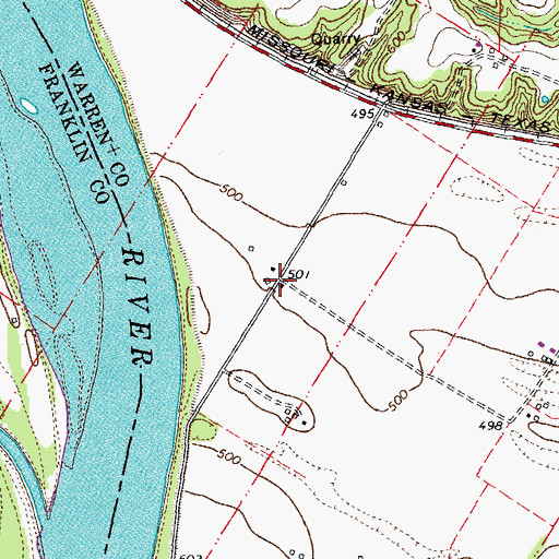 Topographic Map of Kruegerville School (historical), MO