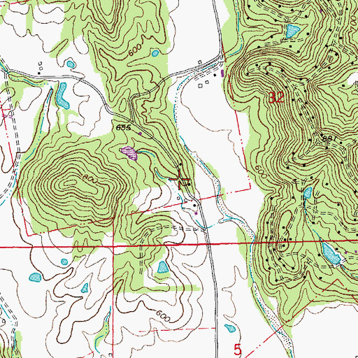 Topographic Map of Bierbaum School (historical), MO