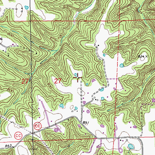 Topographic Map of Dryer School (historical), MO
