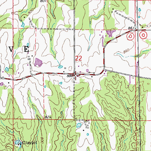 Topographic Map of Tuque School (historical), MO