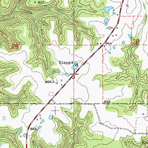 Topographic Map of Forest Grove School (historical), MO