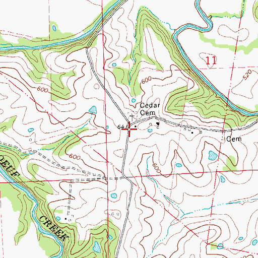 Topographic Map of Gerding School (historical), MO