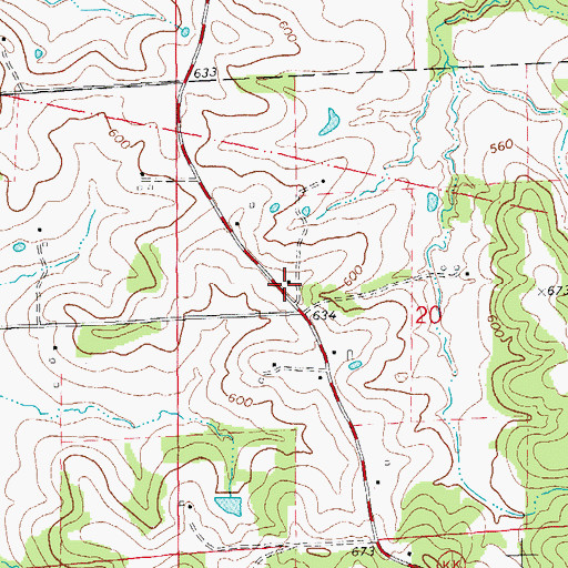 Topographic Map of Bucklick School, MO