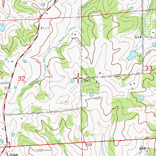 Topographic Map of United School (historical), MO