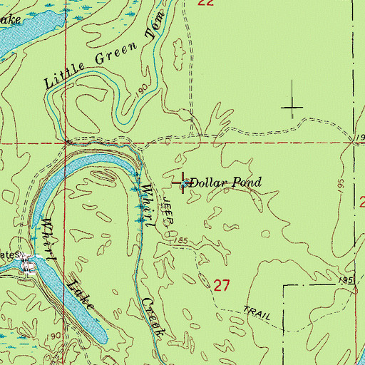 Topographic Map of Dollar Pond, AR