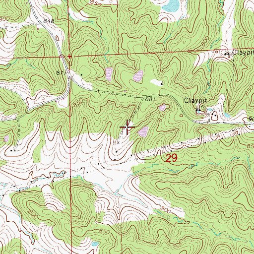 Topographic Map of Rocky Ridge School, MO