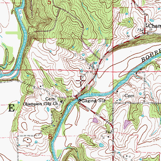 Topographic Map of Champion School, MO