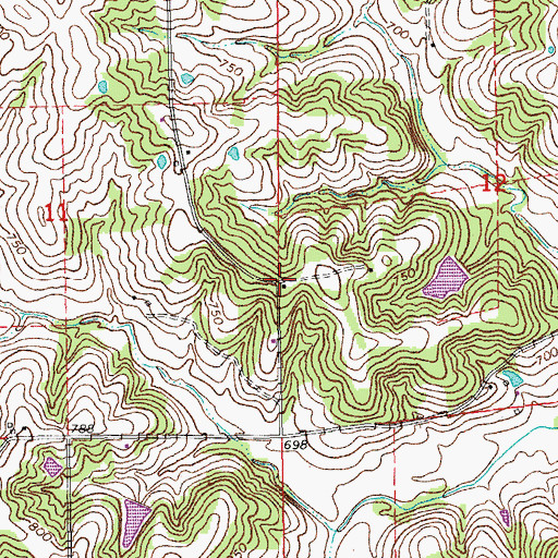 Topographic Map of Pleasant Hill School, MO