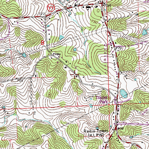 Topographic Map of Krakow School, MO