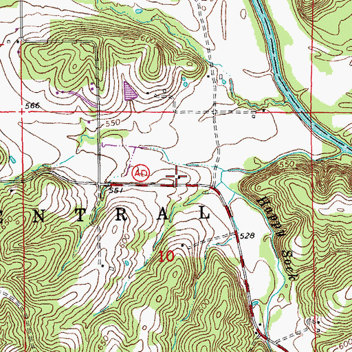 Topographic Map of North Bend School, MO