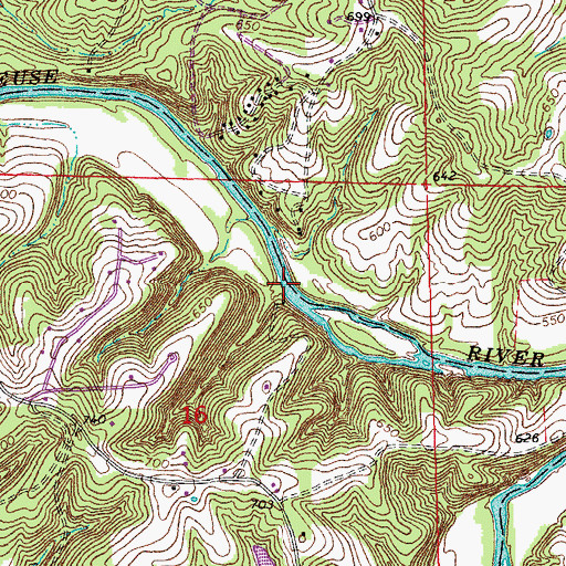 Topographic Map of Smith Ford (historical), MO