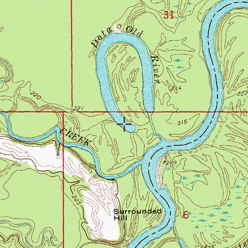 Topographic Map of Dota Old River, AR