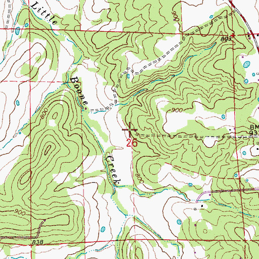 Topographic Map of Cave Spring School (historical), MO