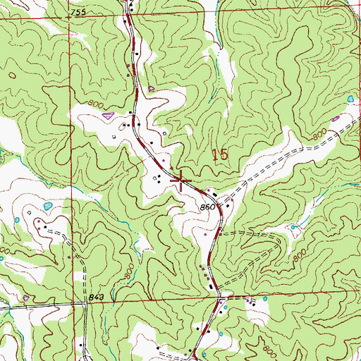 Topographic Map of Miller School (historical), MO