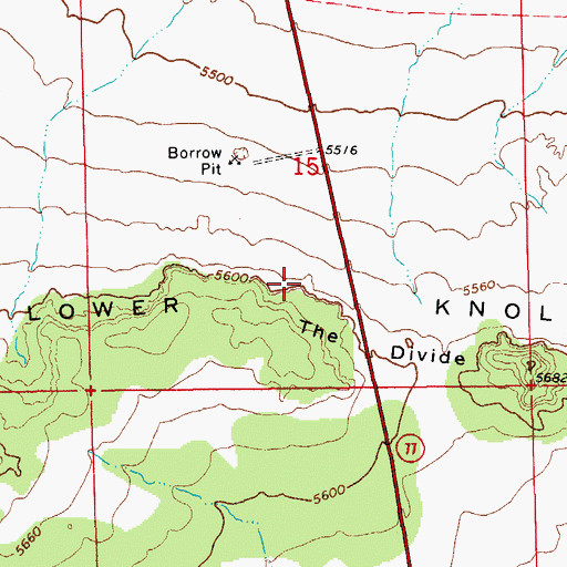 Topographic Map of Lower Knolls, AZ