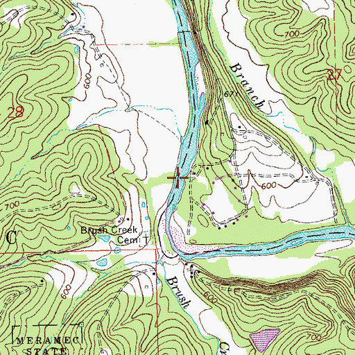 Topographic Map of Huff Ford (historical), MO
