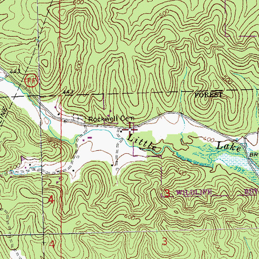 Topographic Map of Little Lake Creek School (historical), MO
