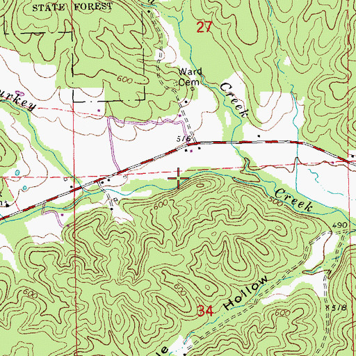 Topographic Map of Upper Turkey Creek School (historical), MO