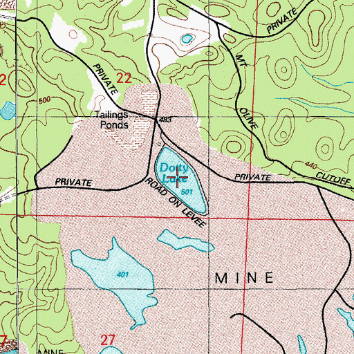 Topographic Map of Dotty Lake, AR