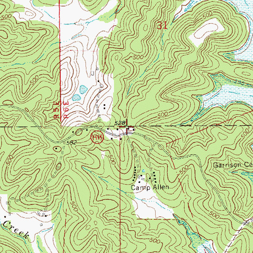 Topographic Map of New Liberty School, MO