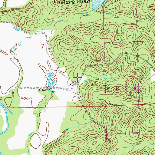 Topographic Map of Buchanan School (historical), MO