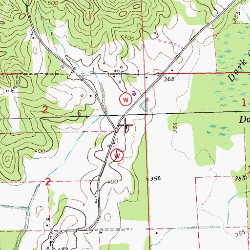 Topographic Map of Greenbrier School, MO