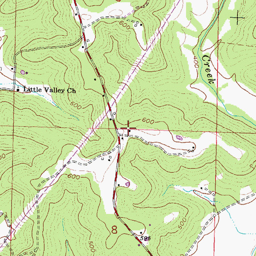Topographic Map of Johnson School, MO