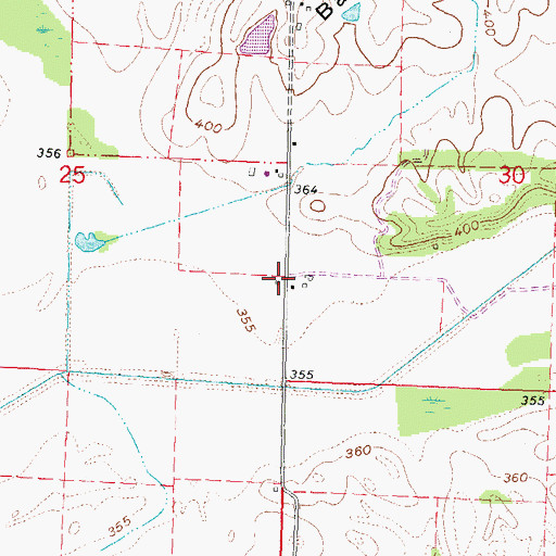 Topographic Map of Baker Hill School, MO
