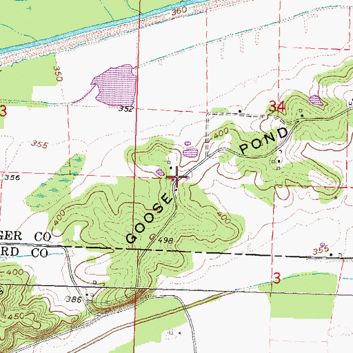 Topographic Map of Goose Pond Hills School, MO