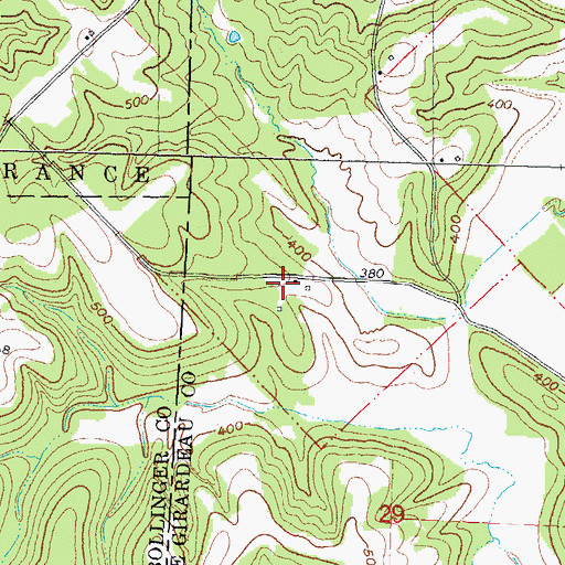 Topographic Map of Council Ridge School (historical), MO