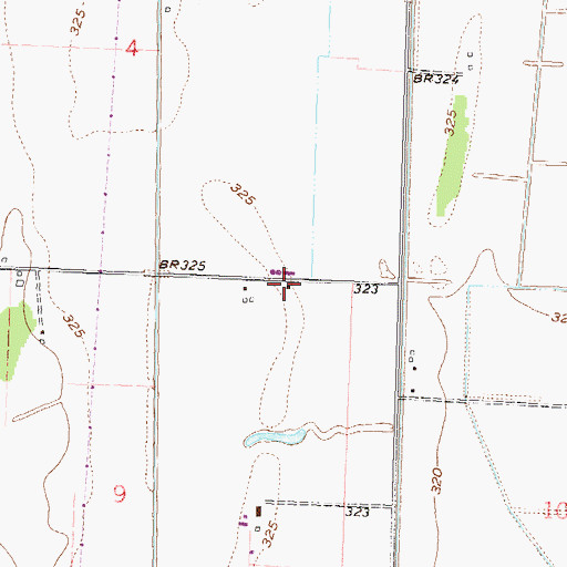 Topographic Map of Toga Number 2 School, MO