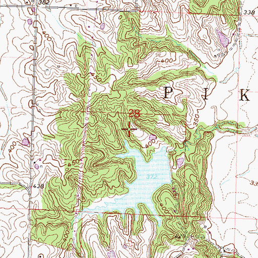 Topographic Map of Clolinger School (historical), MO
