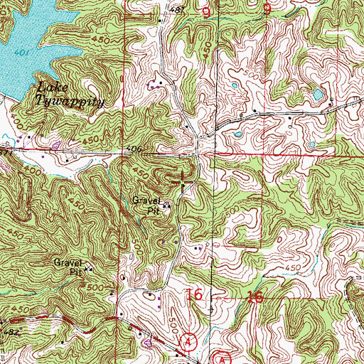 Topographic Map of Rockview School, MO