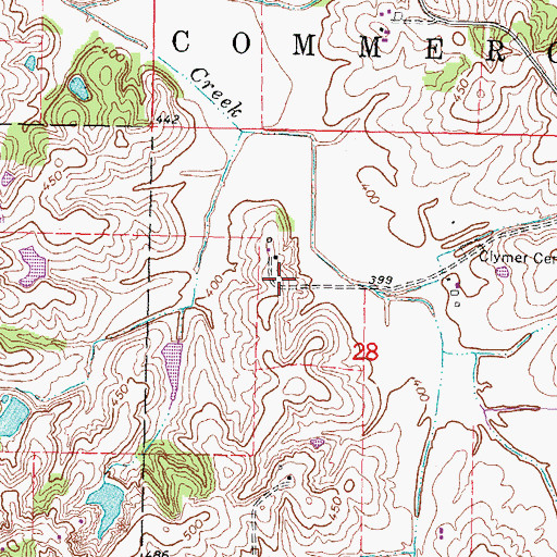 Topographic Map of Pleasant Hill School (historical), MO