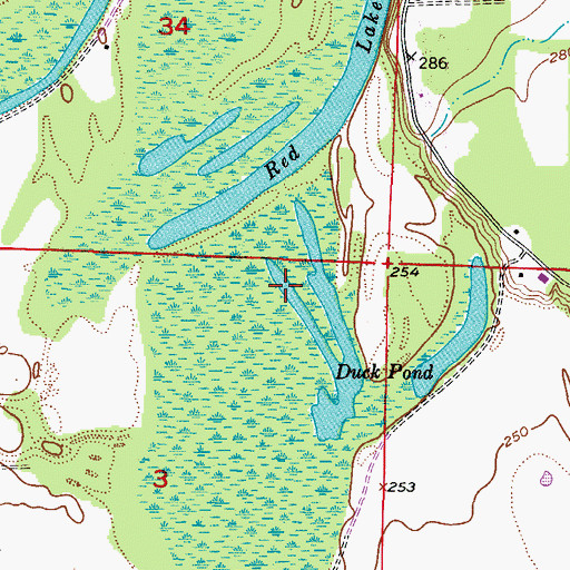 Topographic Map of Duck Pond, AR