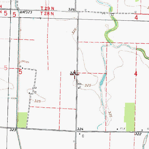 Topographic Map of Gangle School (historical), MO