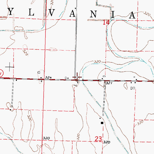Topographic Map of Bryan School, MO