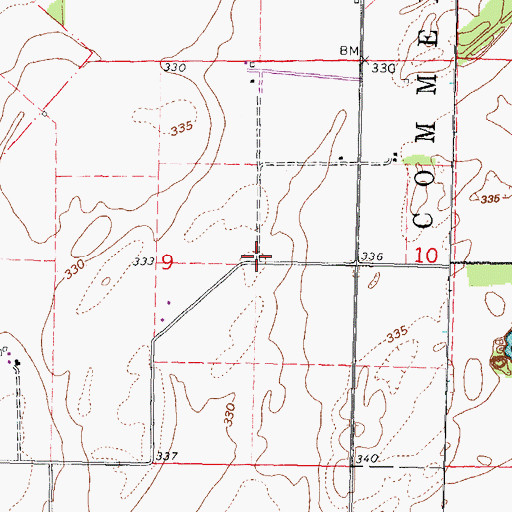 Topographic Map of Redman (historical), MO