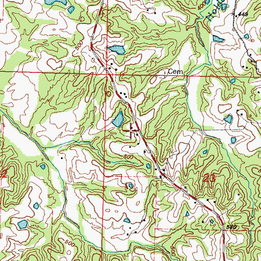 Topographic Map of Macedonia School, MO