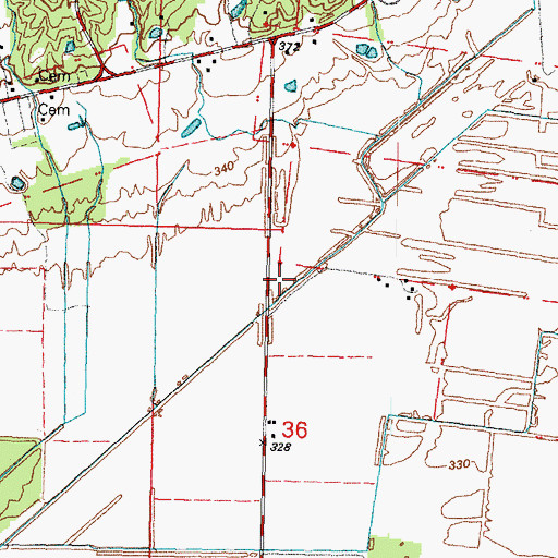 Topographic Map of Wasatsh, MO