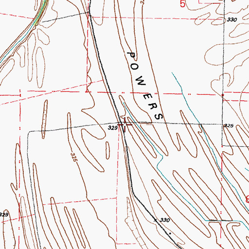 Topographic Map of Powers Island School (historical), MO