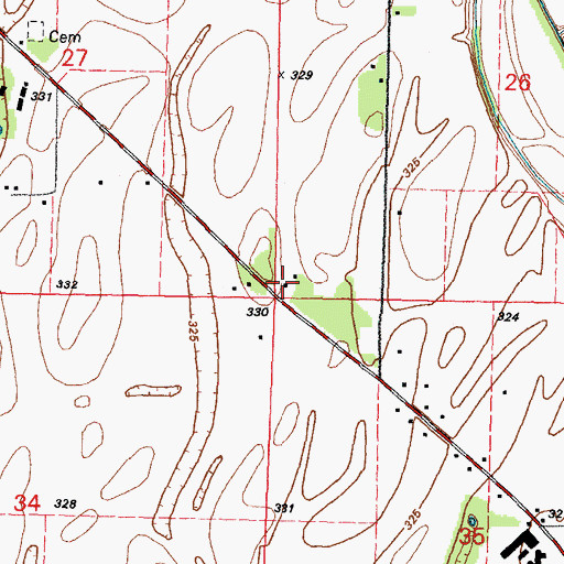 Topographic Map of Owensby School (historical), MO