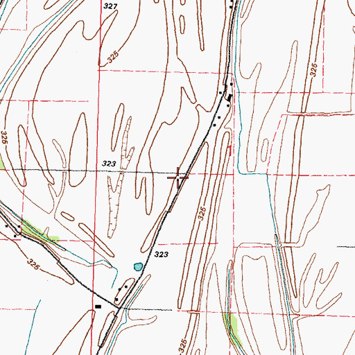 Topographic Map of Lusk School, MO