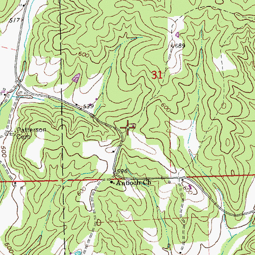 Topographic Map of Patterson School, MO