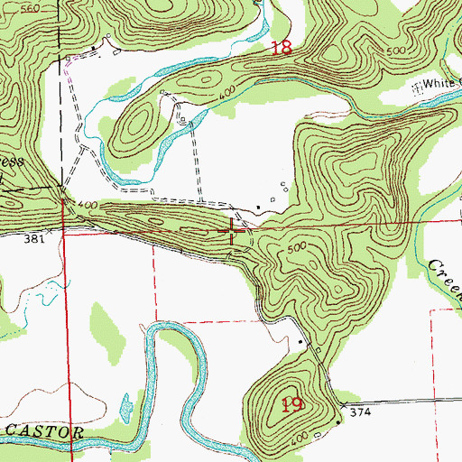 Topographic Map of Myers School (historical), MO