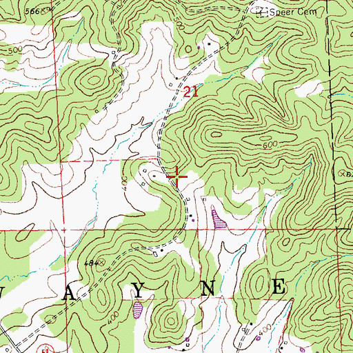 Topographic Map of James School (historical), MO