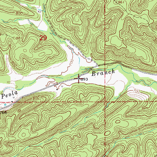 Topographic Map of Peola School, MO